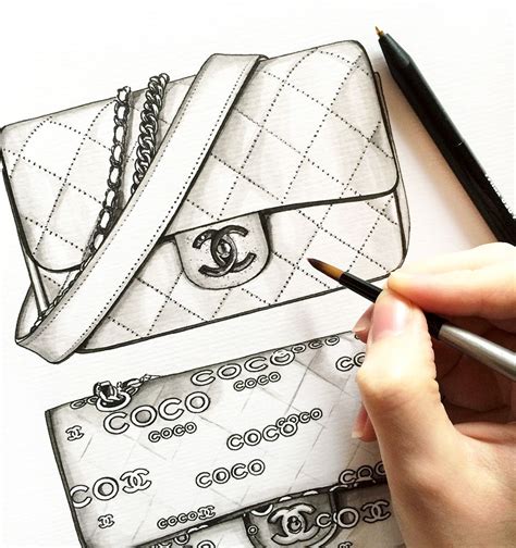 chanel drawing bag|Chanel bag illustration.